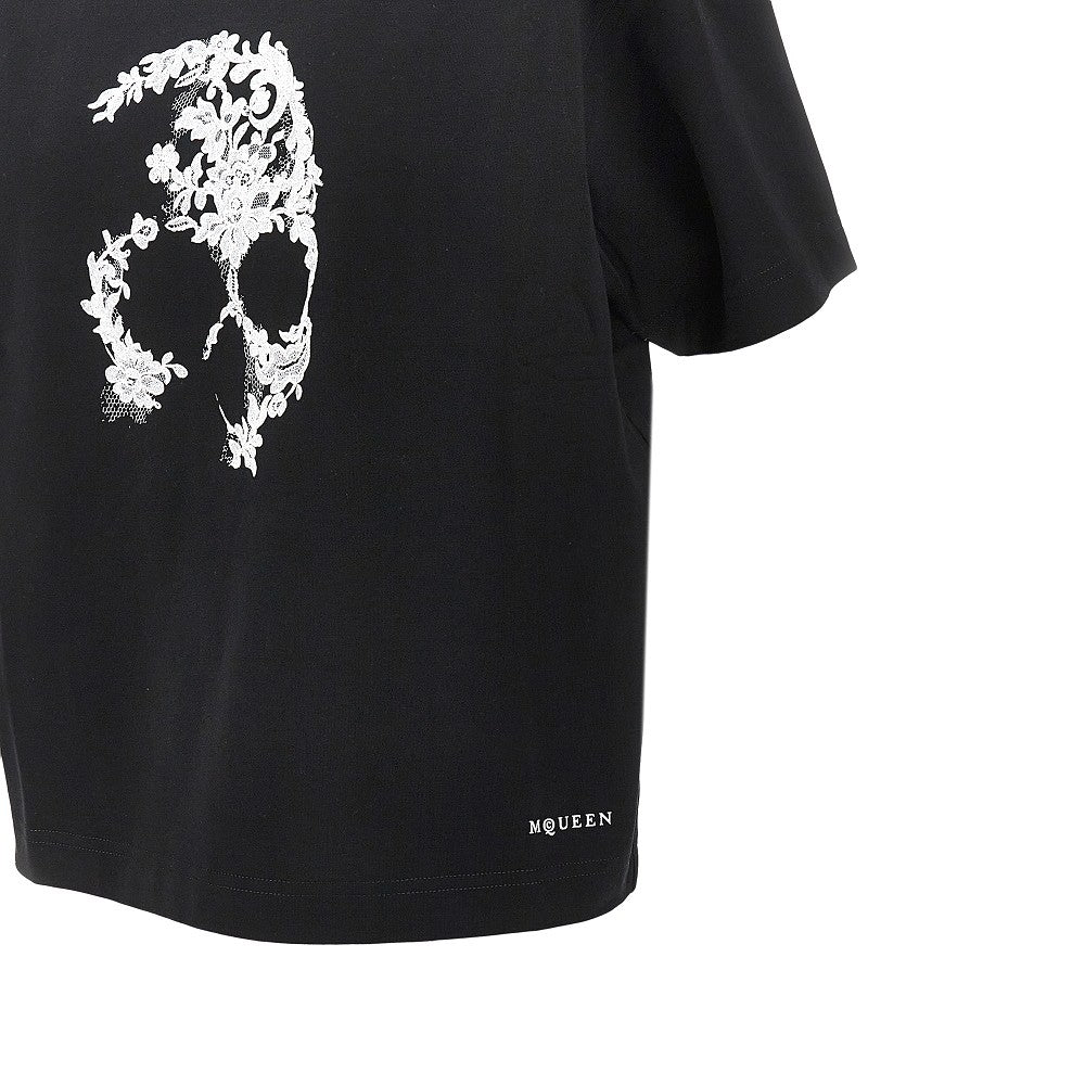 T-shirt con Skull in pizzo