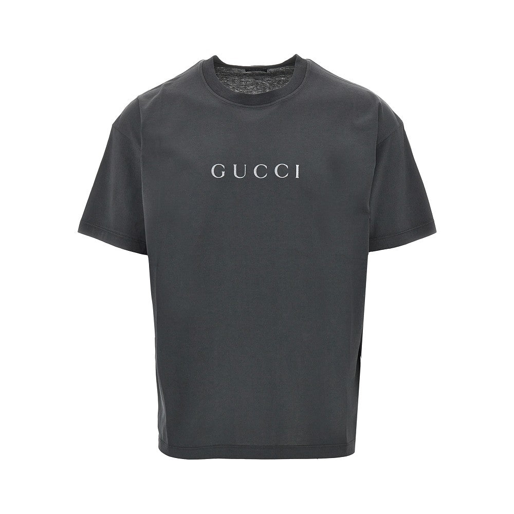 T-shirt con logo glitterato