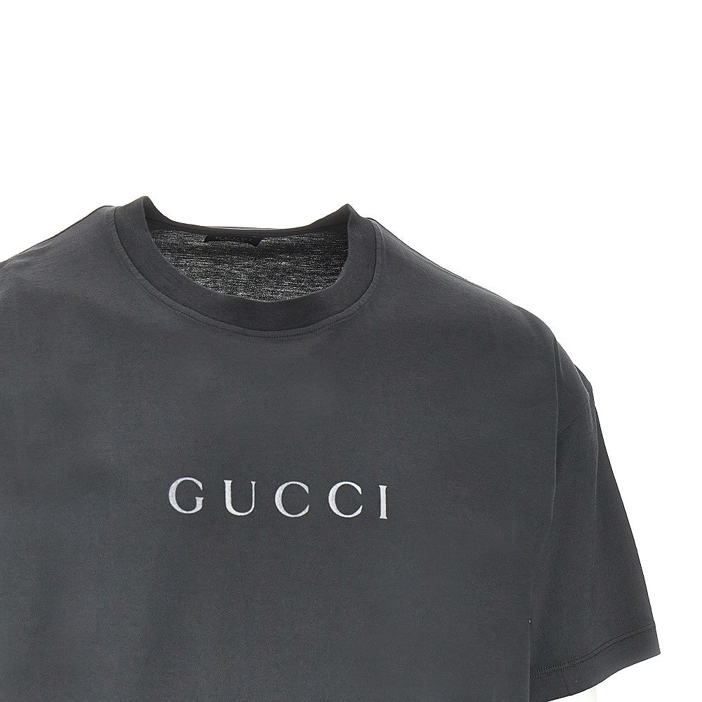 T-shirt con logo glitterato