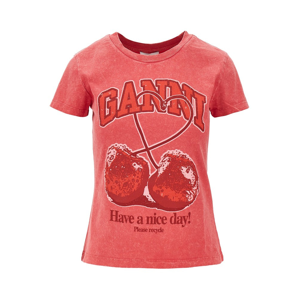 Jersey T-shirt with 'Cherry' print