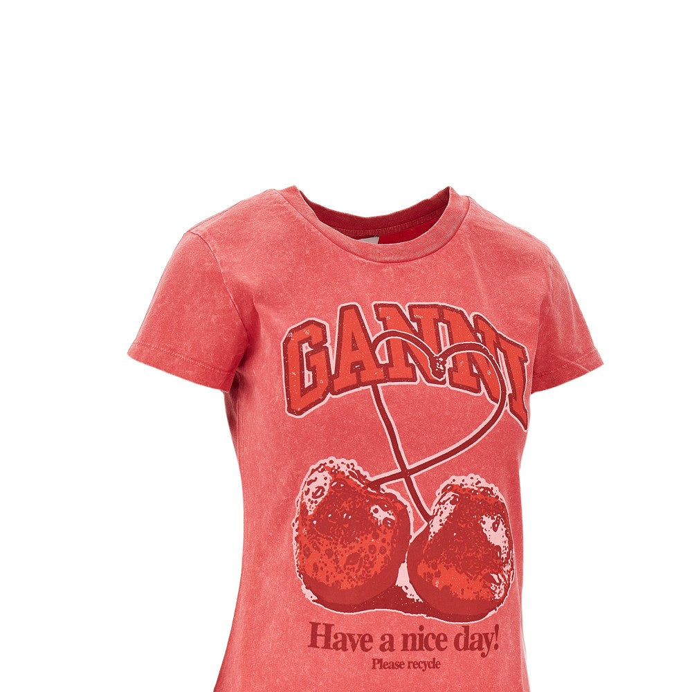 Jersey T-shirt with 'Cherry' print