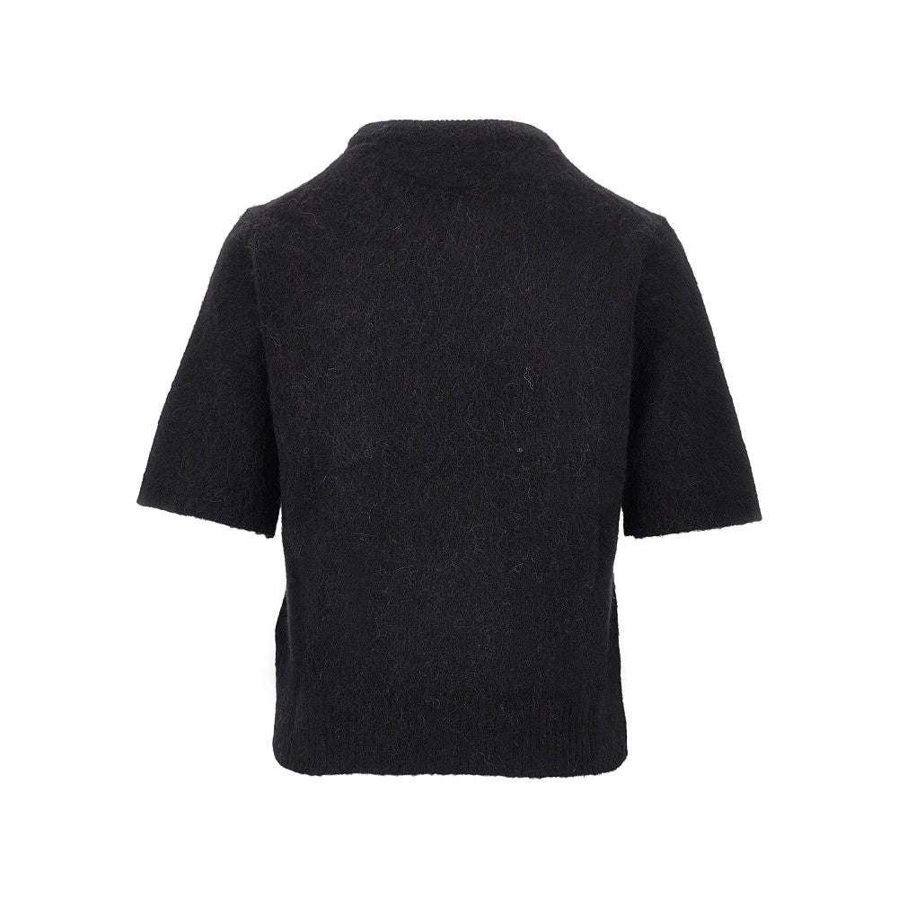 Wool-blend knitted top
