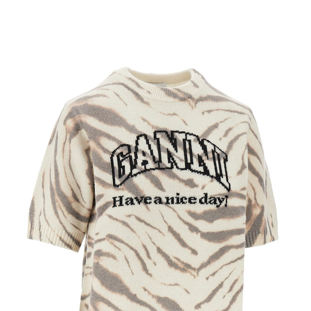 Top in maglia con motivo zebrato