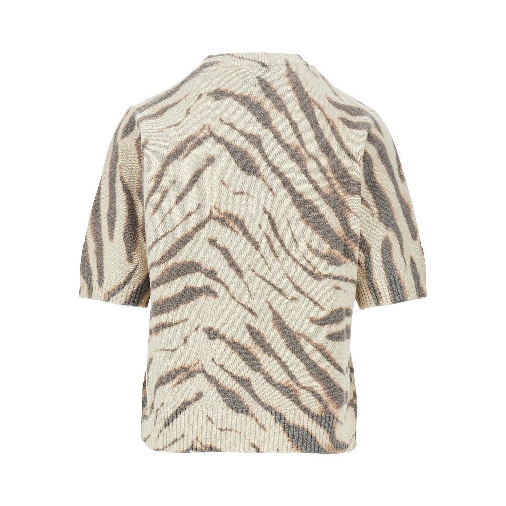 Top in maglia con motivo zebrato