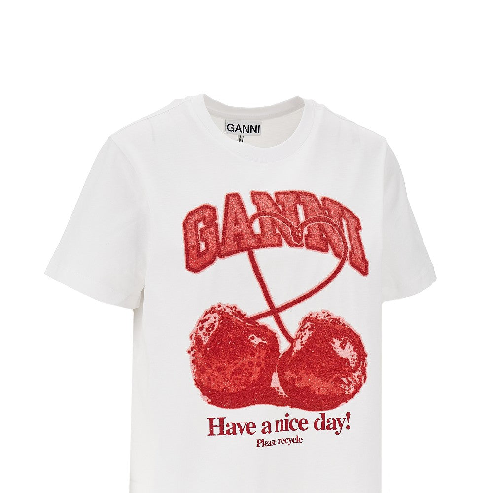 T-shirt in cotone con stampa 'Cherry'