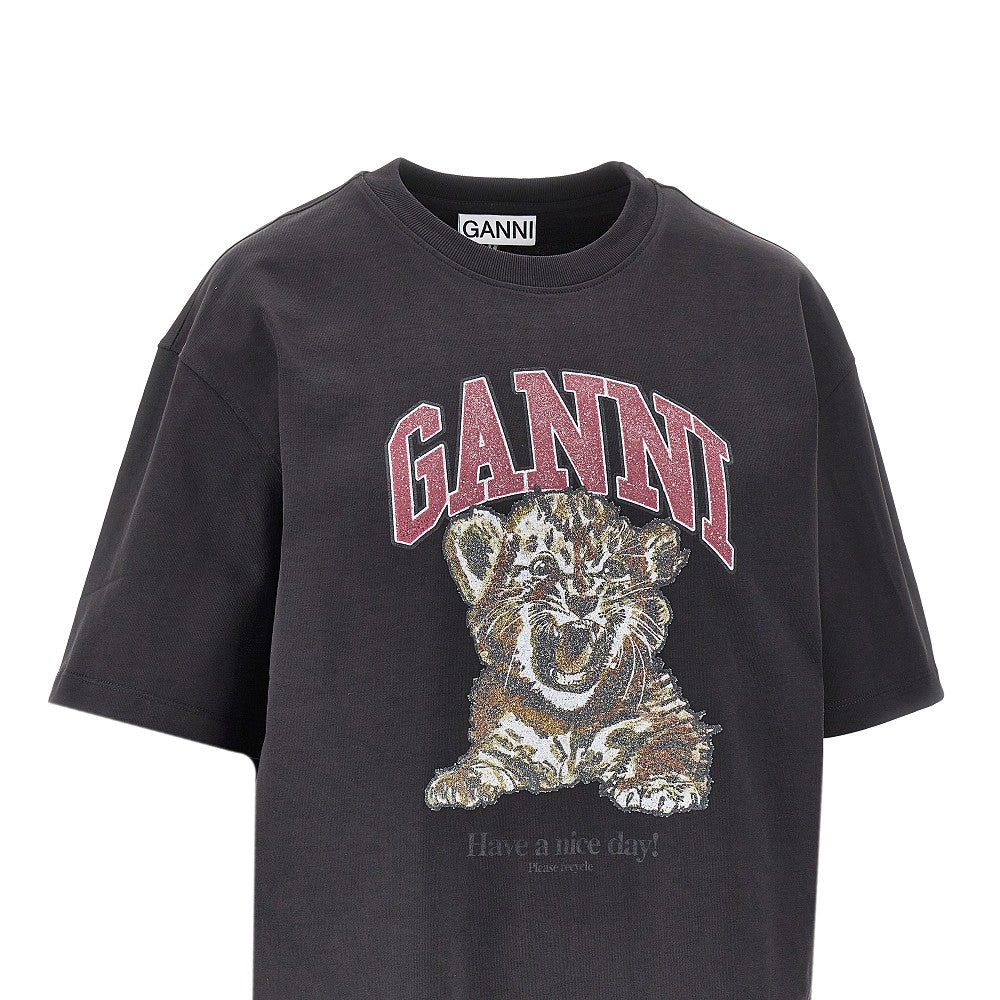 Cotton T-shirt with 'Tiger' print