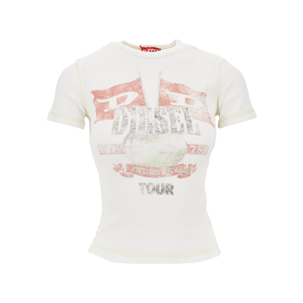'Marsy' ribbed cotton T-shirt