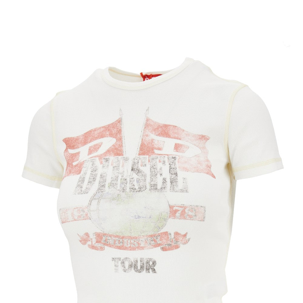 'Marsy' ribbed cotton T-shirt