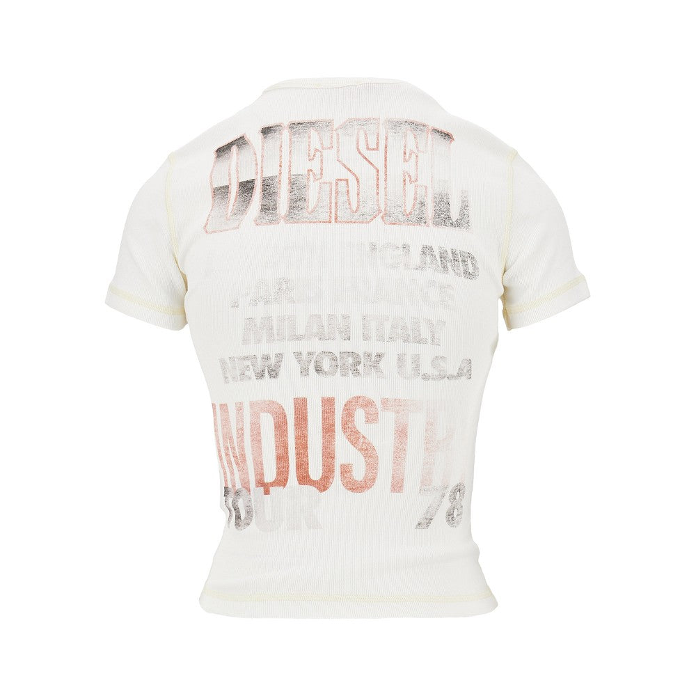 'Marsy' ribbed cotton T-shirt