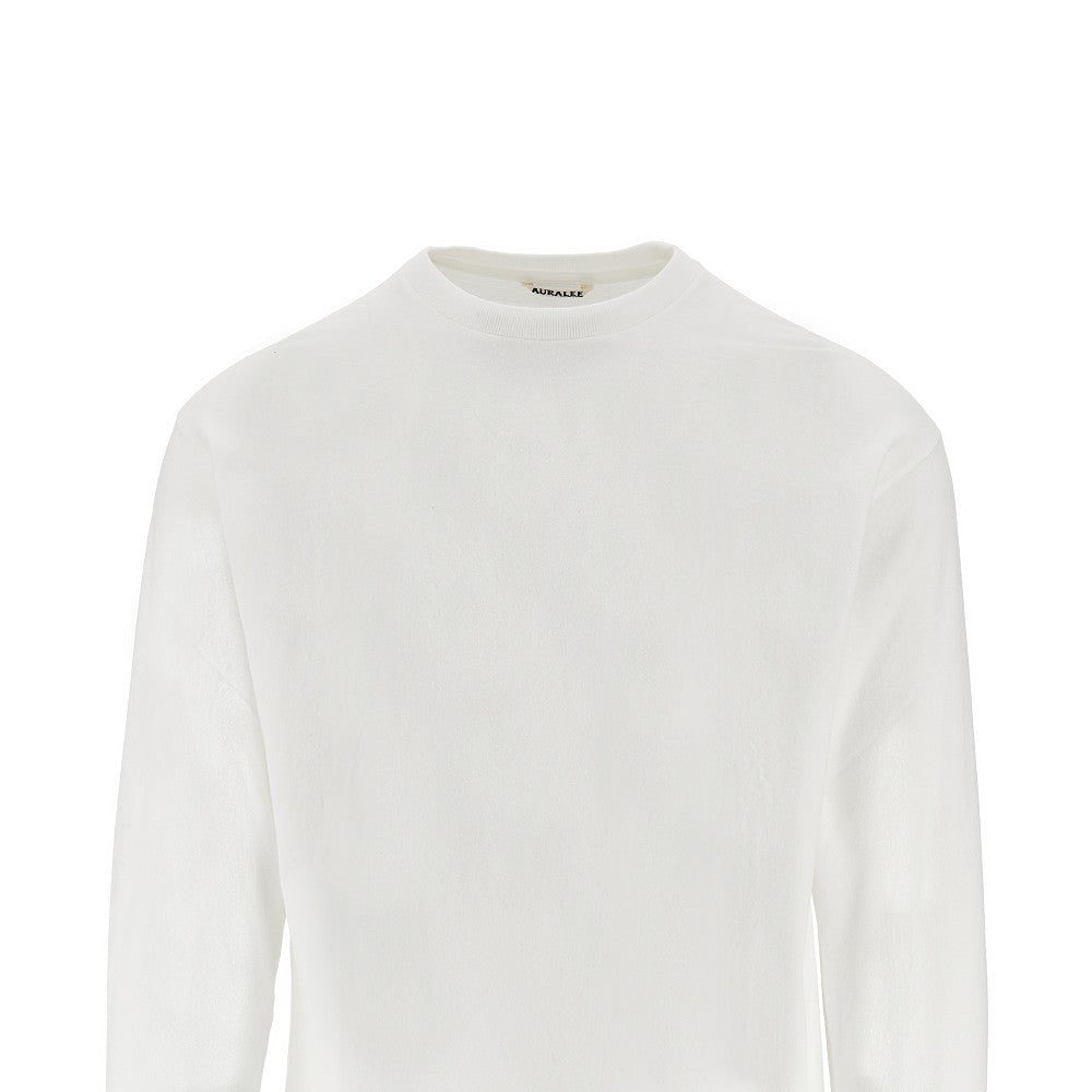 Brushed cotton long-sleeved T-shirt
