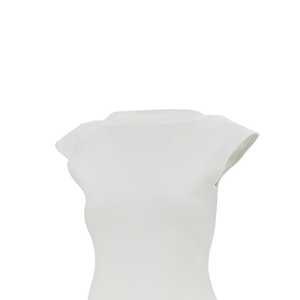 Top in jersey con maniche ad aletta