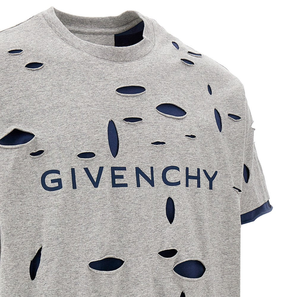 Destroyed effect oversized T-shirt
