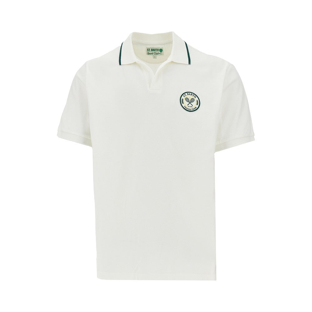 Tennis patch 'Charles' piquet polo shirt