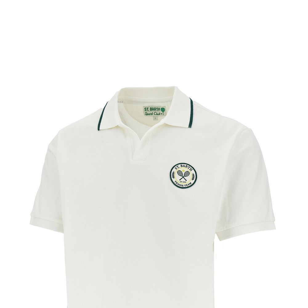 Tennis patch 'Charles' piquet polo shirt