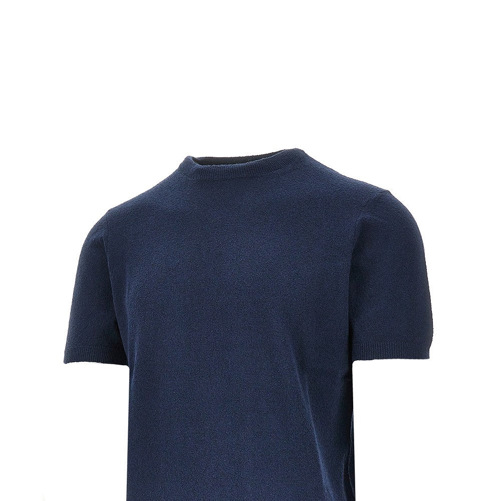 Terry-effect knitted T-shirt