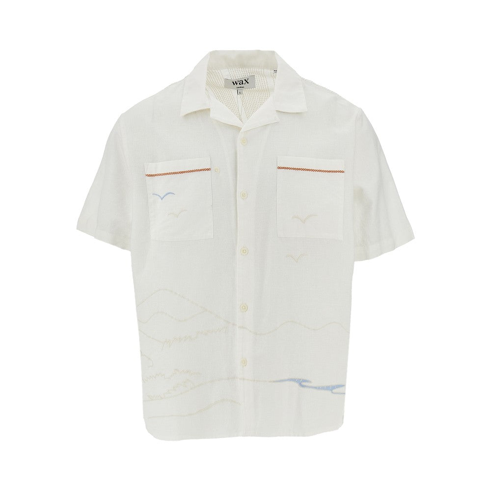 'Didcot' embroidered cotton and linen shirt
