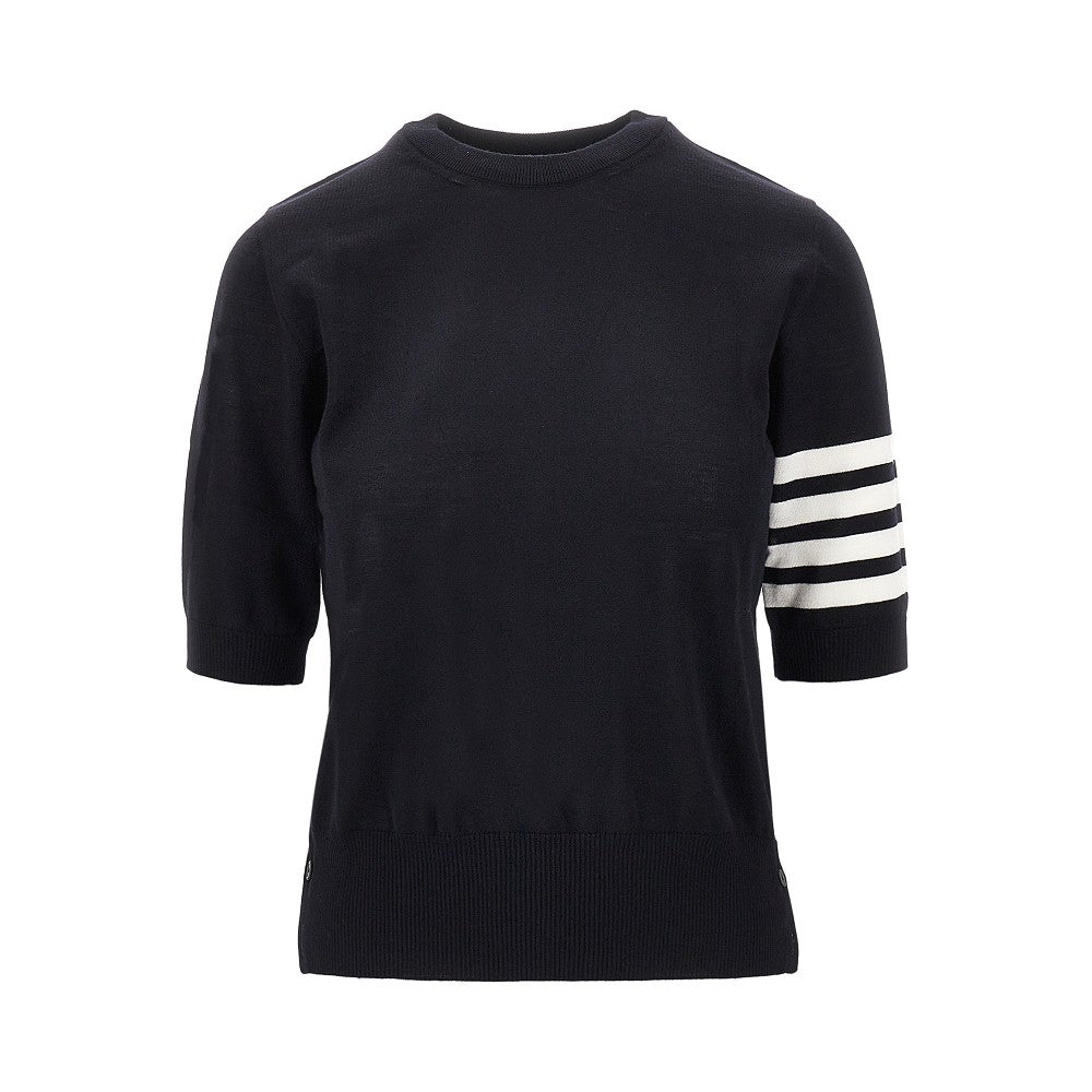 Wool T-shirt with 4 Bar inlay