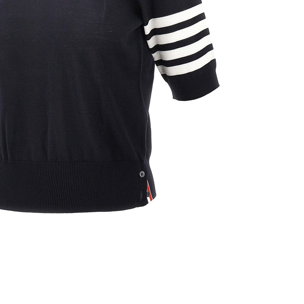 Wool T-shirt with 4 Bar inlay