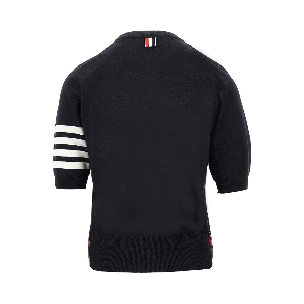 Wool T-shirt with 4 Bar inlay