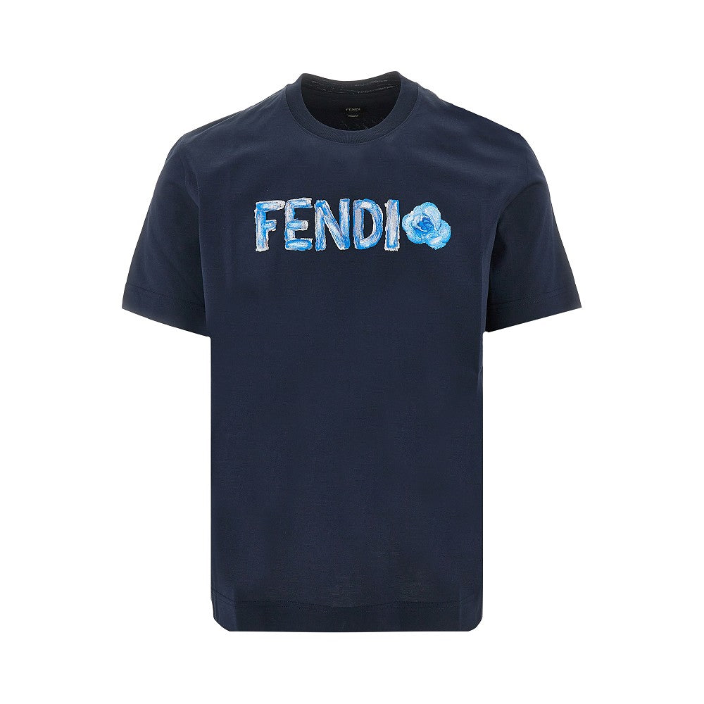 Fendi Flowers embroidery T-shirt