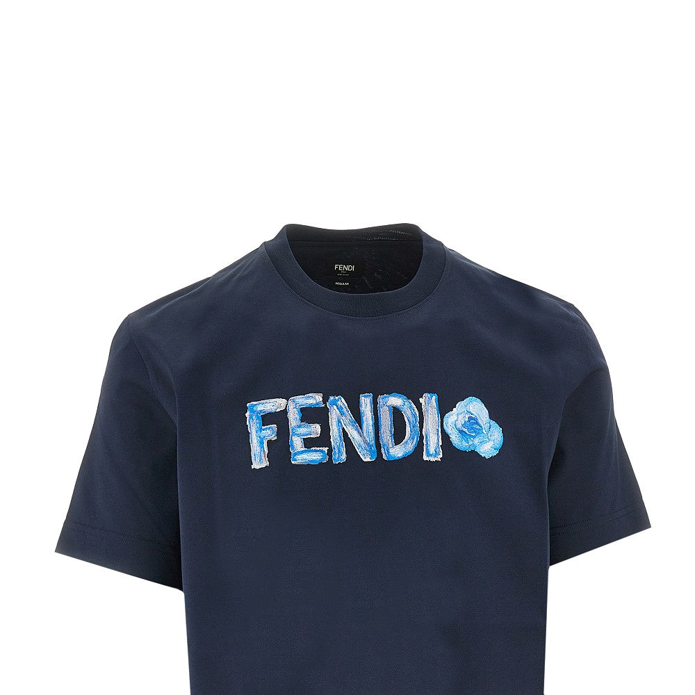 Fendi Flowers embroidery T-shirt