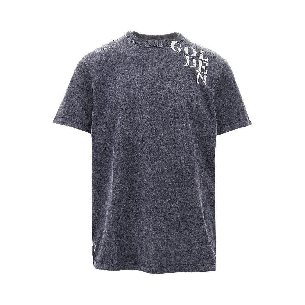 T-shirt con logo floccato