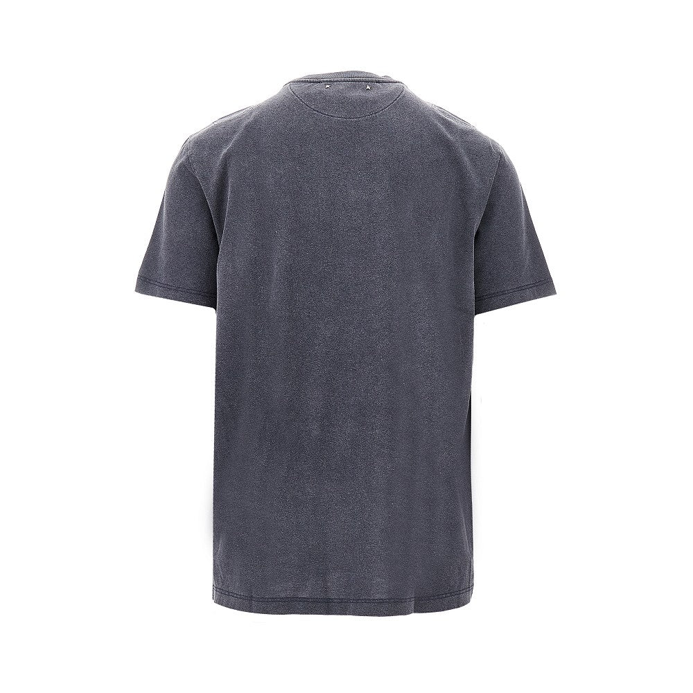 T-shirt con logo floccato