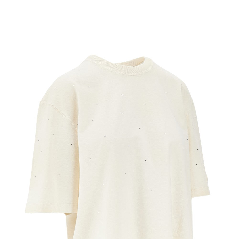 T-shirt in cotone con strass