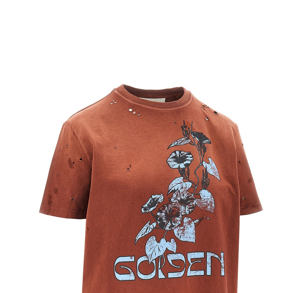 Vintage-effect printed T-shirt