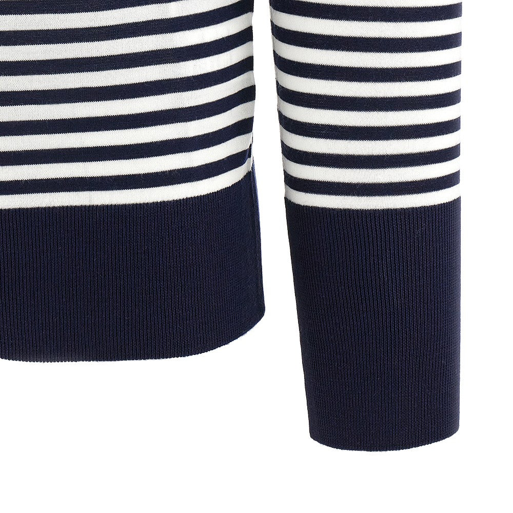 Pullover girocollo in lana a righe