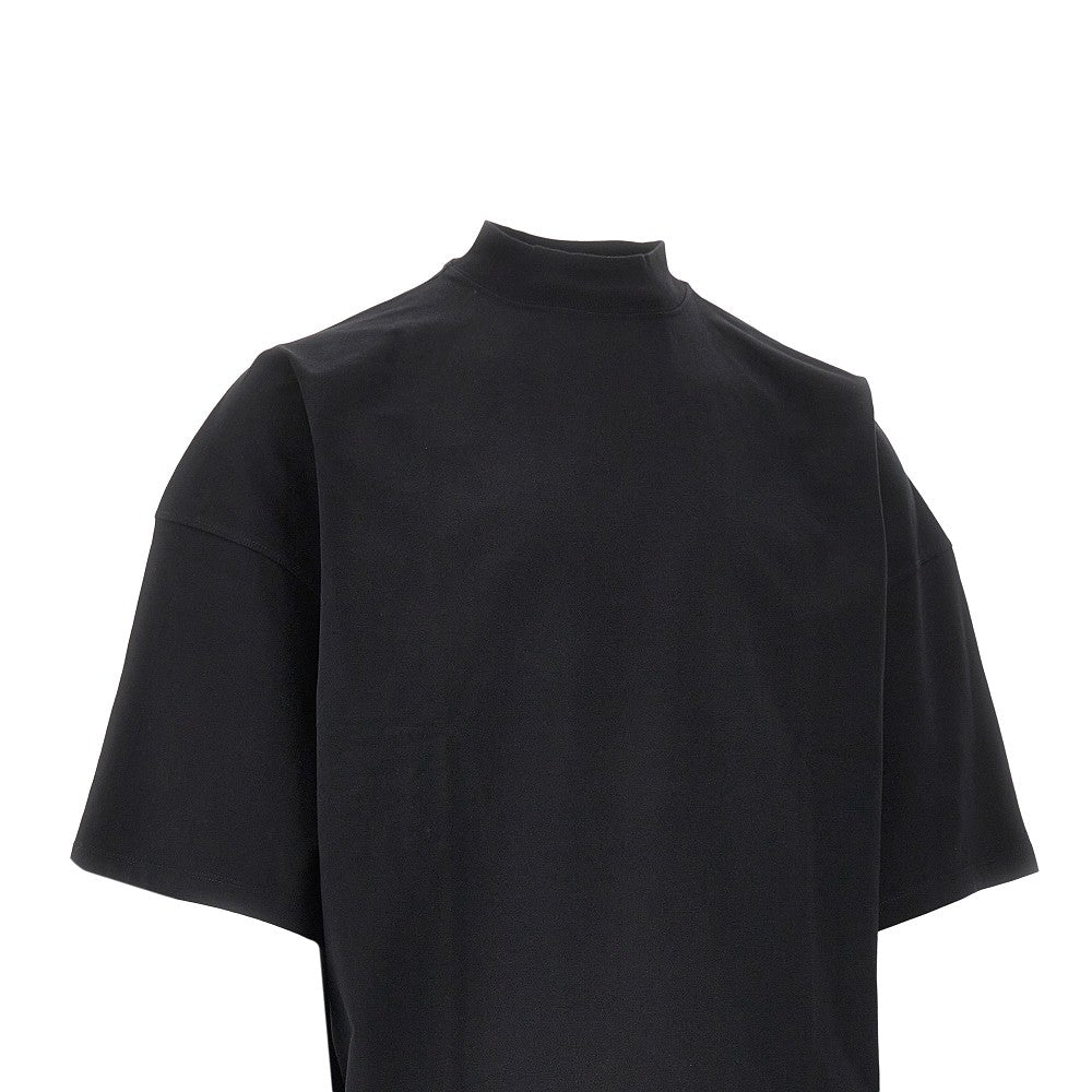 Mock-neck oversized T-shirt