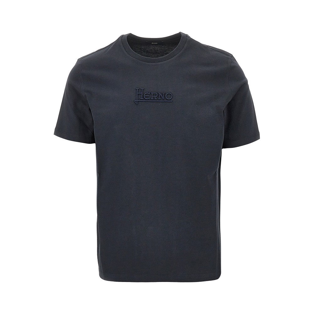 T-shirt in Compact Jersey con logo ricamato