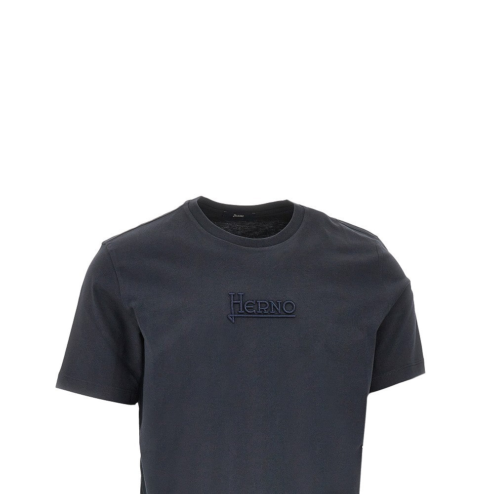 T-shirt in Compact Jersey con logo ricamato