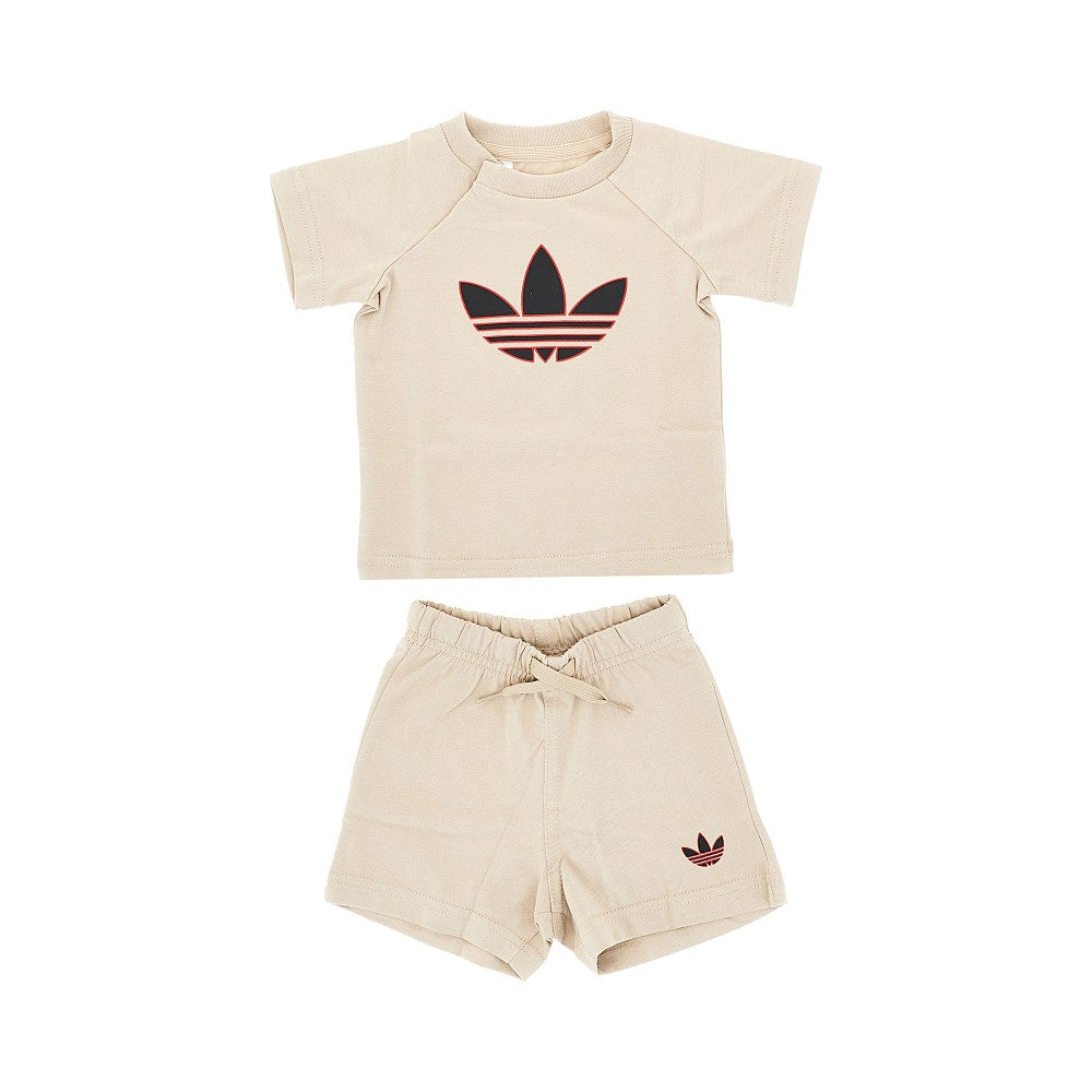 Logo print jersey two-piece set