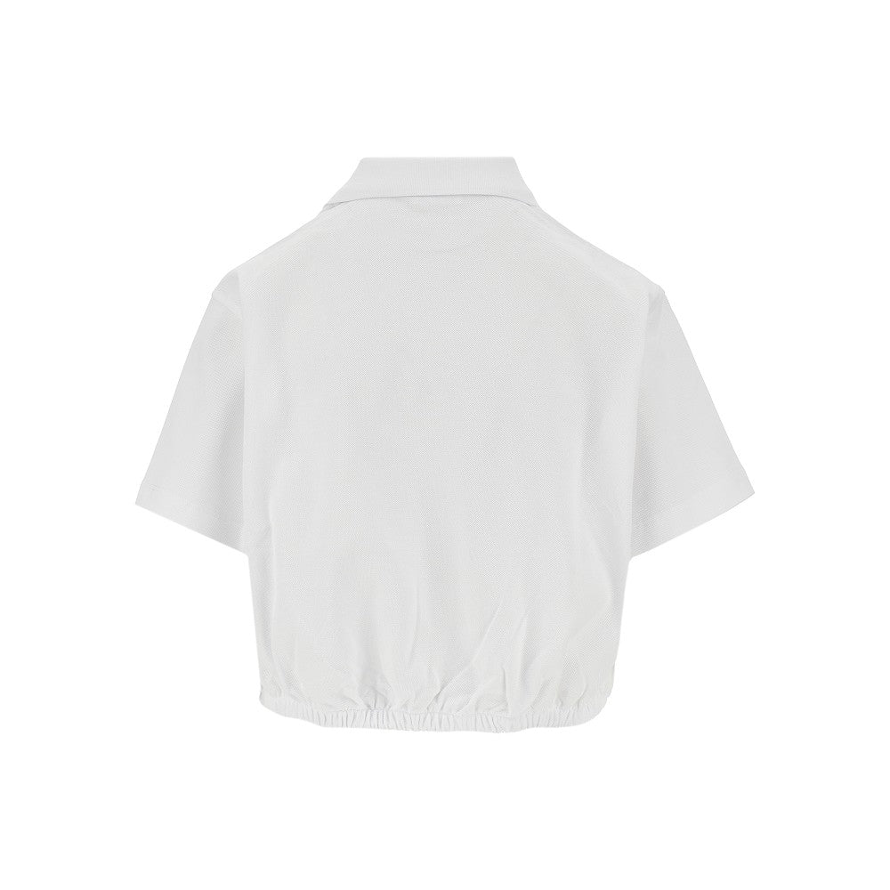 Polo cropped in piquet