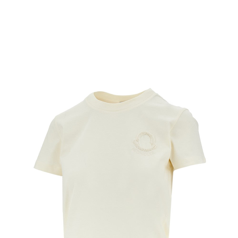 Terry-stitch logo embroidery T-shirt
