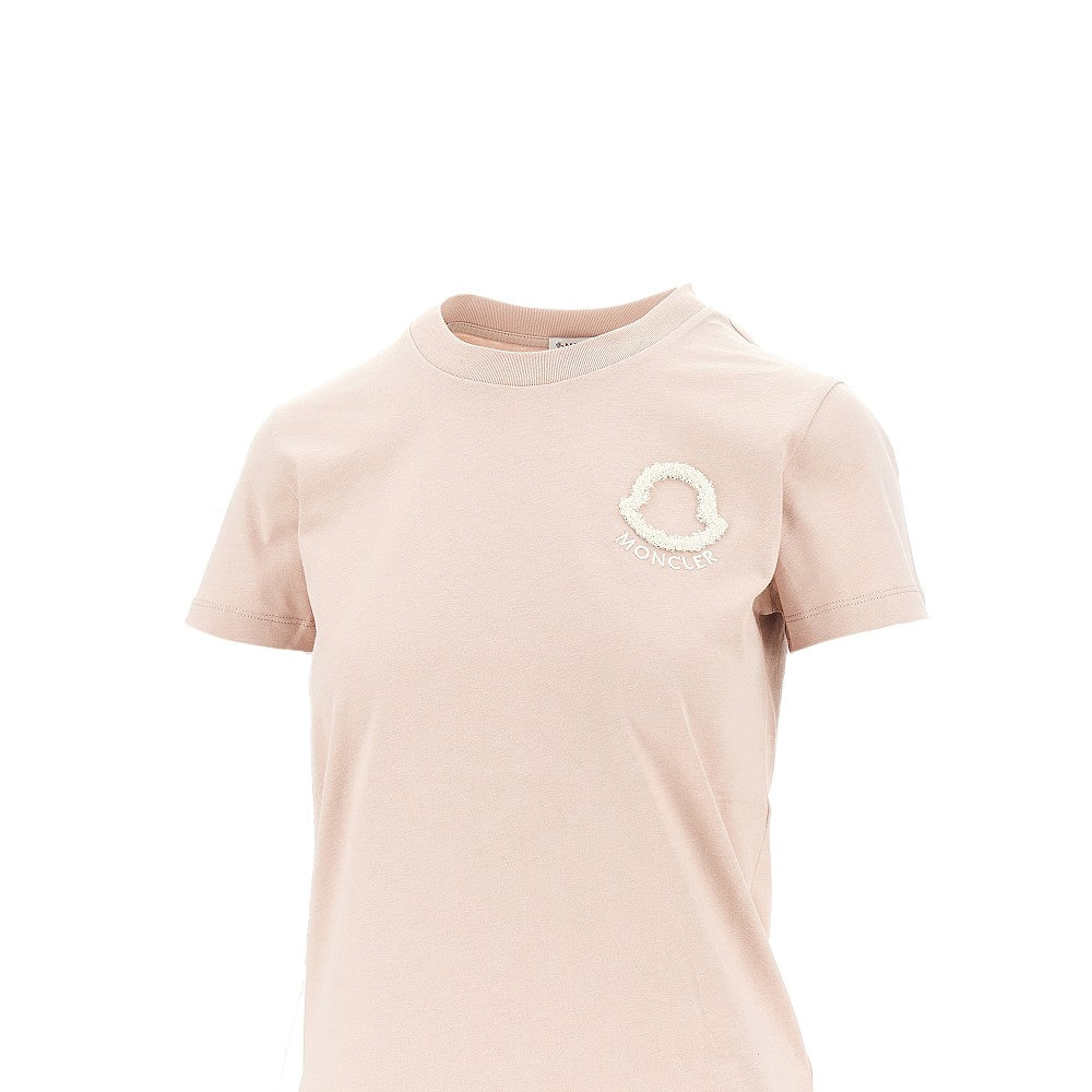 Terry-stitch logo embroidery T-shirt