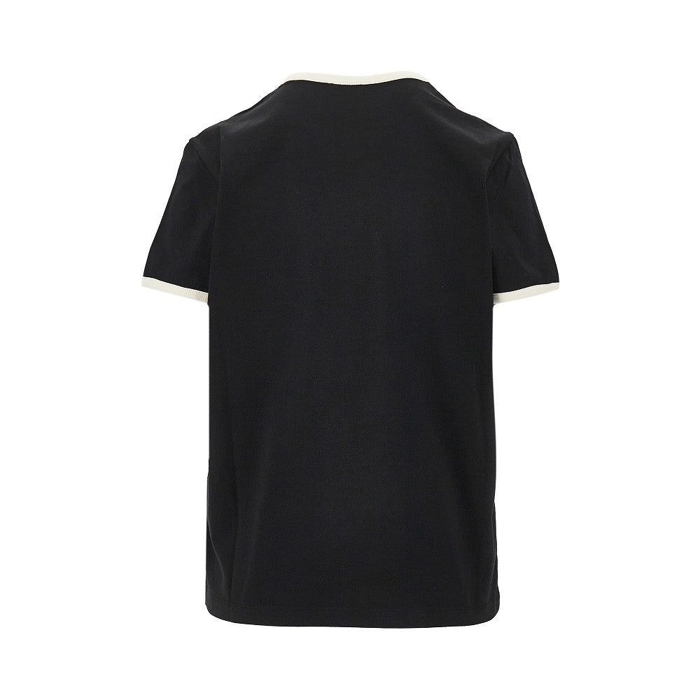 T-shirt con logo floccato