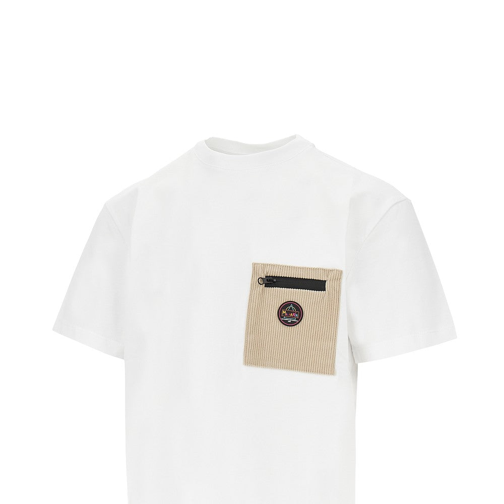 T-shirt con tasca in velluto