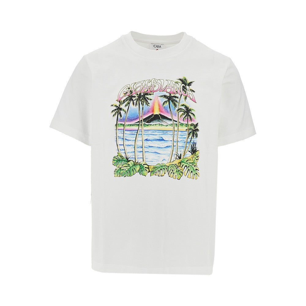 'Volcano' print T-shirt