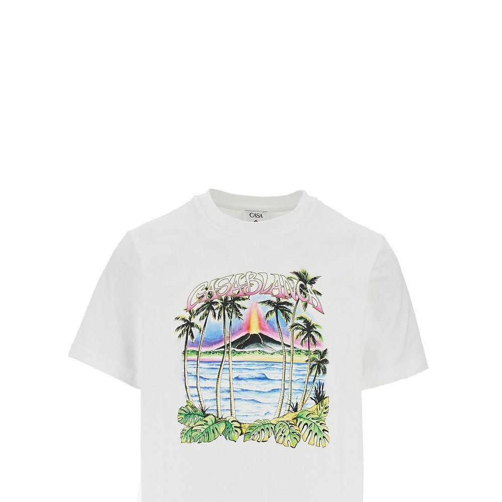 'Volcano' print T-shirt