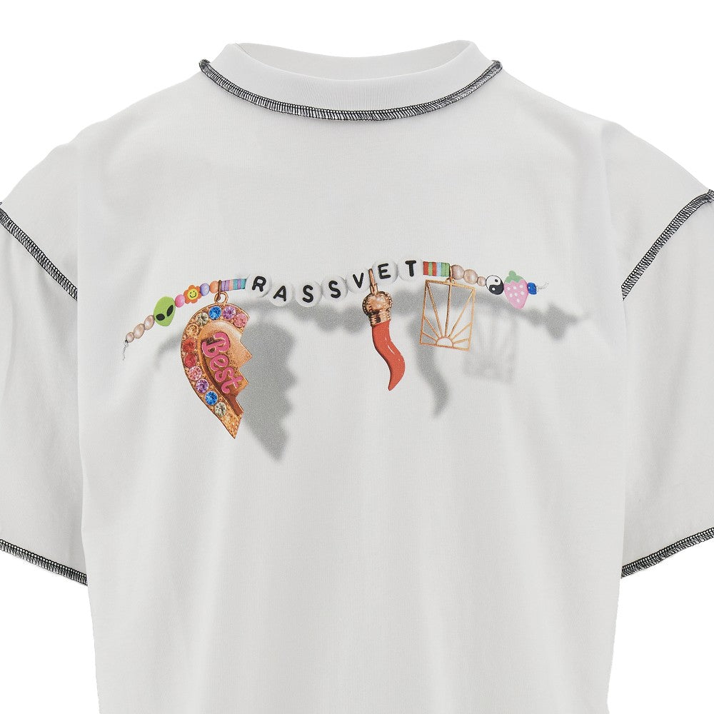 T-shirt con stampa logo braccialetto