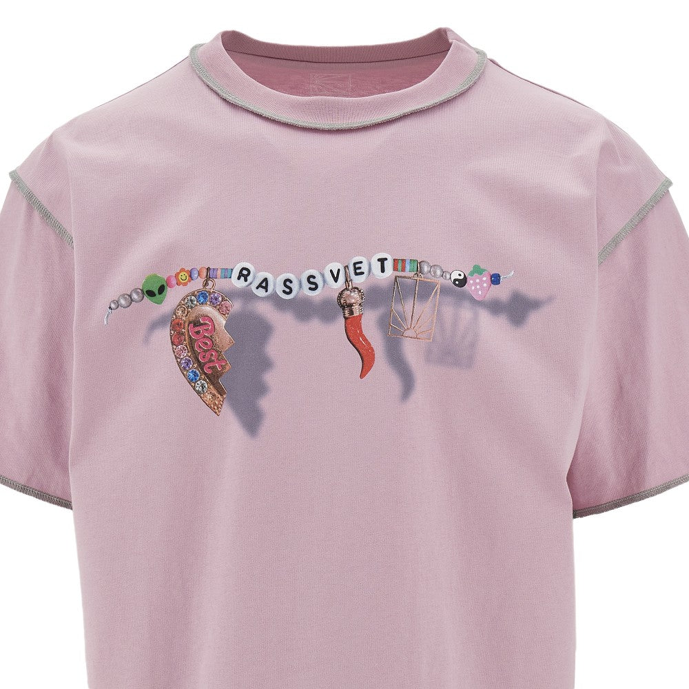 T-shirt con stampa logo braccialetto