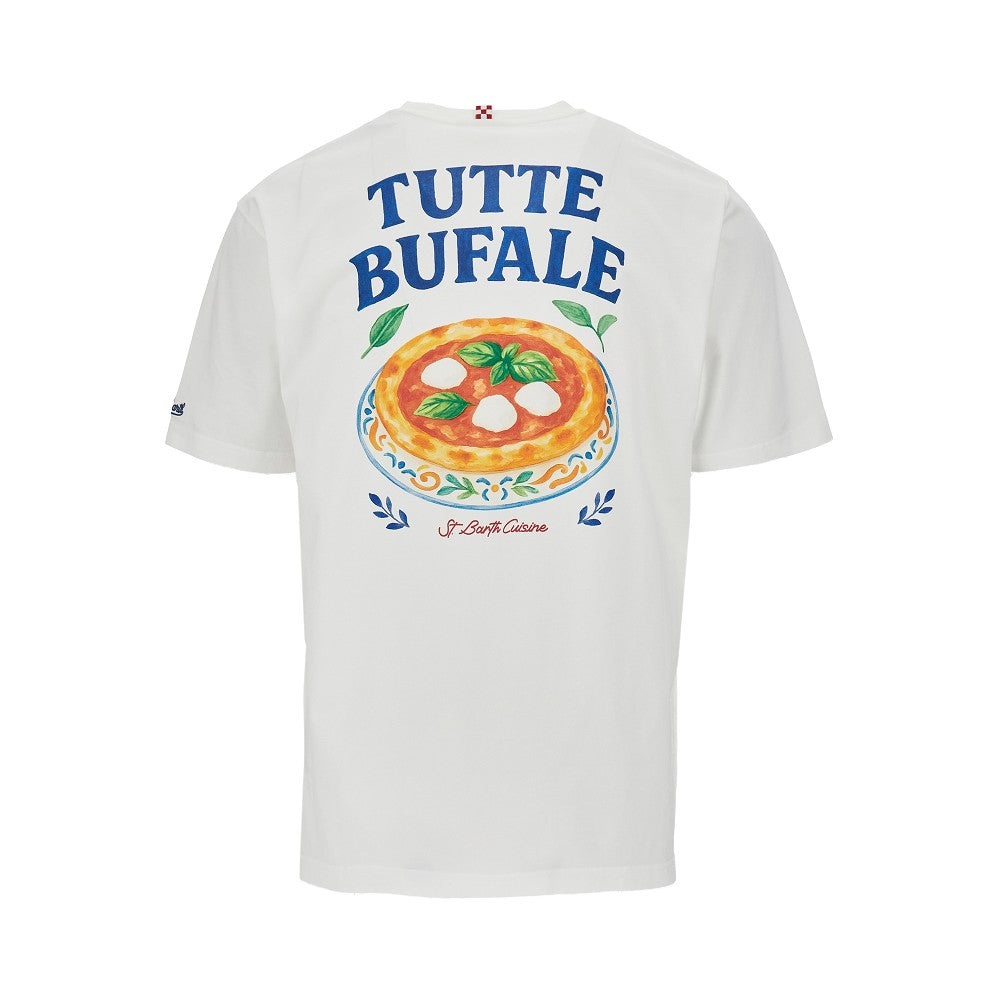 Cotton T-shirt with print and embroidery