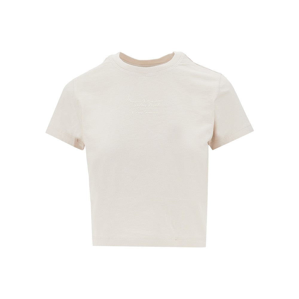 T-shirt cropped con stampa 'Poetic Script'