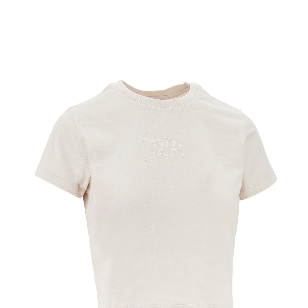 T-shirt cropped con stampa 'Poetic Script'