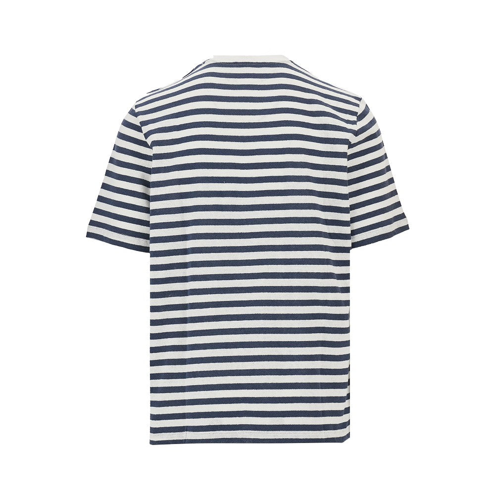 T-shirt in cotone e lino a righe