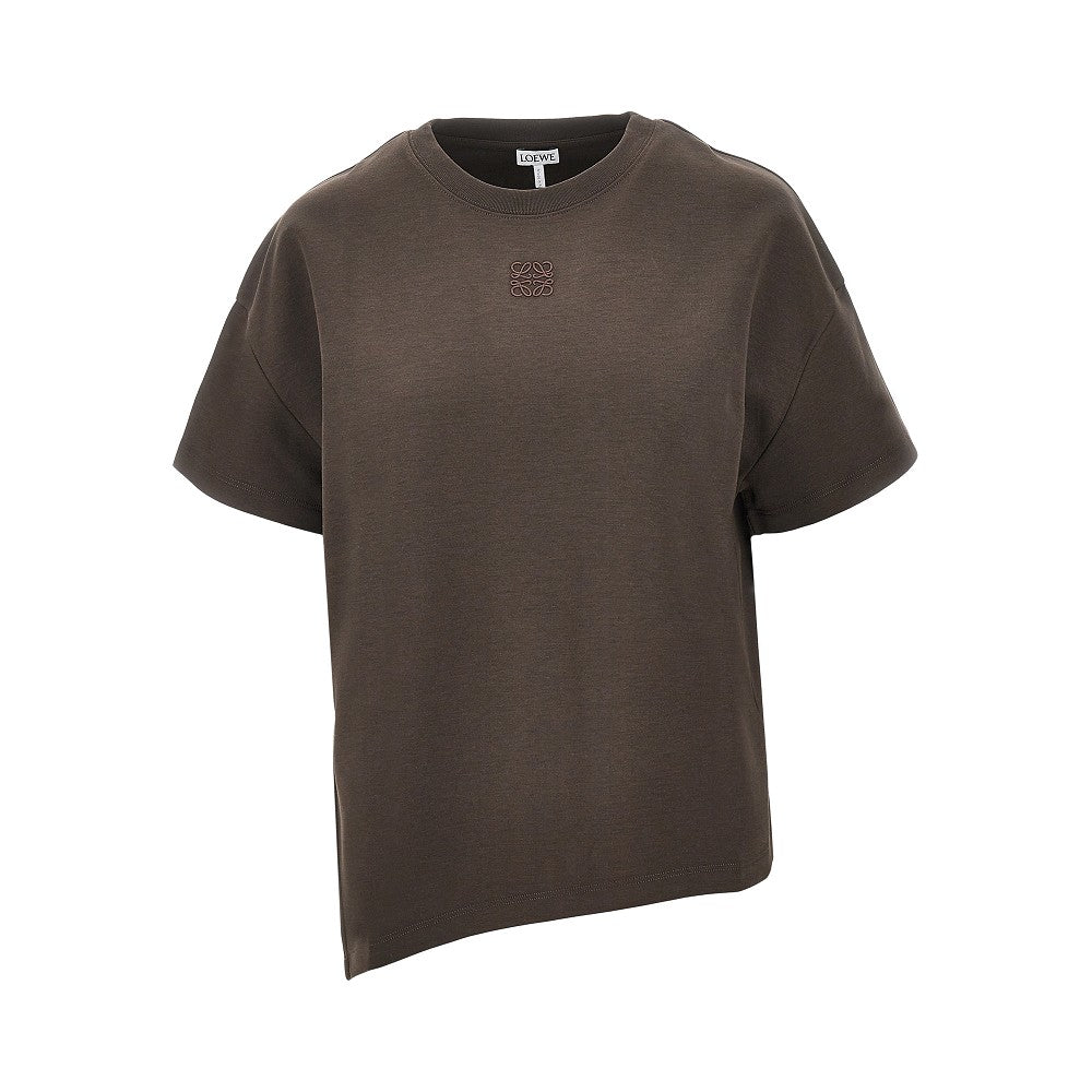 T-shirt asimmetrica con ricamo Anagram