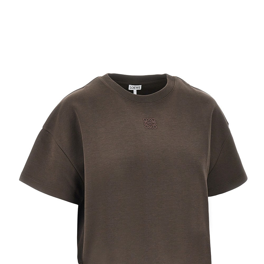 T-shirt asimmetrica con ricamo Anagram