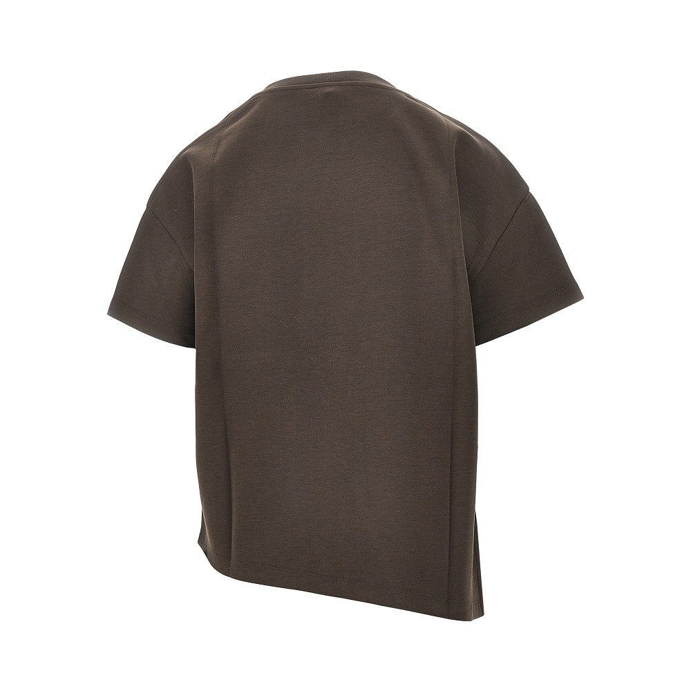 Anagram embroidery asymmetrical T-shirt